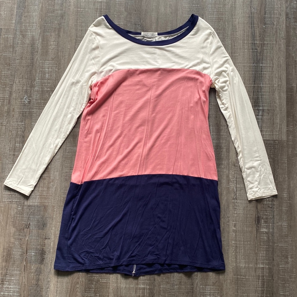 NEW without Tags - Coral, Navy and Cream Tunic/Dress
